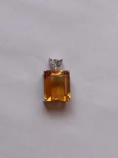 未使用品 pt950 天然シトリン pt850 ネックレス - メルカリ