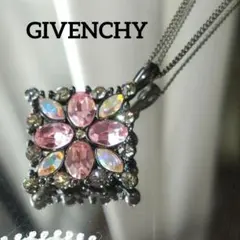 GIVENCHY ジバンシー ネックレス シルバーカラー ピンクストーン 42 