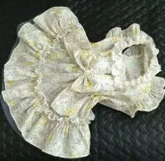 ペイズリー花柄フリルワンピース♡犬服♡ハンドメイド♡わんこ服♡ハンドメイド犬服