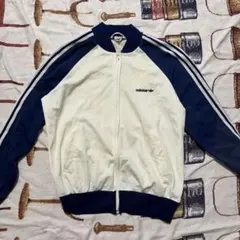 80s-90s銀タグ】アディダス トラックジャケット グレー ホワイト L
