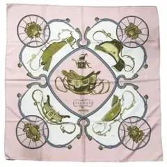 【正規品】エルメス♡カレ90　「SPRINGS」　ピンク　シルクスカーフ