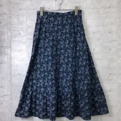 LAURA ASHLEY レトロ 古着 花柄 ボタニカル 総柄 フレア スカート