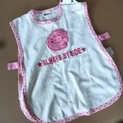 【BeBe】ベビー用スリーパー ホワイト×ピンク ドット柄の縁