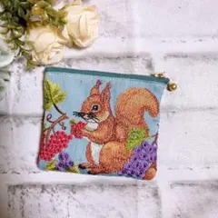 インド刺繍リボン　ポーチ　マルチポーチ　ハンドメイド　ミニポーチ　NO3177