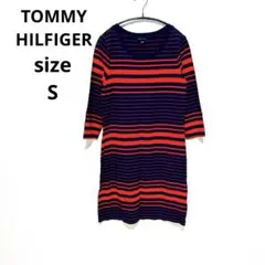トミーヒルフィガー 8分袖 カットソーワンピース