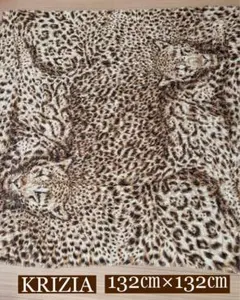 【新品・未使用】KRIZIA ヒョウ柄 大判ショール132cm x 132cmのサムネイル