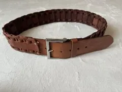 【美品】Max Mara マックスマーラ⭐︎ブラウン レザー 編み込み ベルト