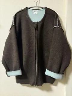 CIAOPANIC TYPY ダブルジップ配色ヤクライクニットカーデ