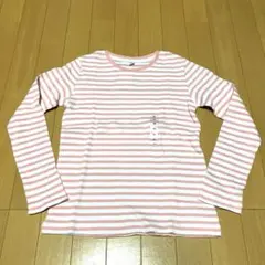 UNIQLO ピンクと白のストライプ長袖Tシャツ150センチ