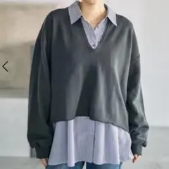 28日まで最終価格➂LEPSIMレプシィム 深スリットプルオーバー