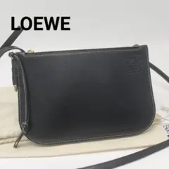 極美品✨ロエベ　ショルダーポーチ　ショルダーバッグ　ポシェット　レザー　ブラック