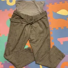 マタニティ チェック柄パンツ