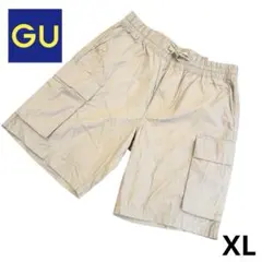 新品 GU イージーカーゴハーフパンツ XL ベージュ メンズ 綿100％ タグのサムネイル