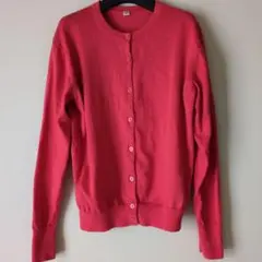 UNIQLOカーディガン 朱色 М コットン100%