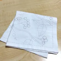 ★刺し子ふきん ホワイト 、ハンドメイド