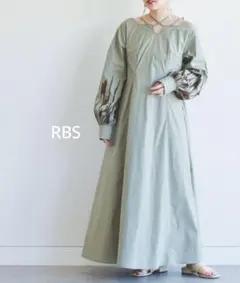 RBS◆シシュウ バルーン スリーブ ワンピース