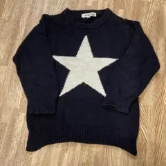 GLOBAL WORK ネイビー星デザインセーター S