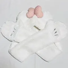 ディズニー　ミニー　マフラーキャップ　白　ホワイト