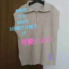 SEASON REASON ベージュ ニットベスト L