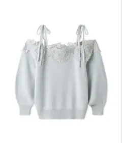 SNIDEL レーストリミングオフショルプルオーバー LBLU