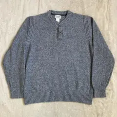 l.l.bean エルエルビーン ヘンリーネック ニット グレー