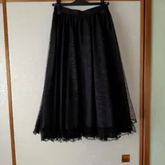 レースフレアスカート9号　ブラック