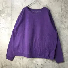 B508古着　トレーナー　スウェット　紫　無地　90s Y2K