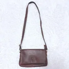 本革 ブラウン レザー ショルダーバッグ ヴィンテージ風 ポシェット