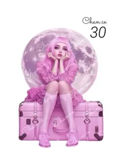 ［30］オリジナル人物ステッカー 月へ連れてって　4枚　コラージュ素材　女の子