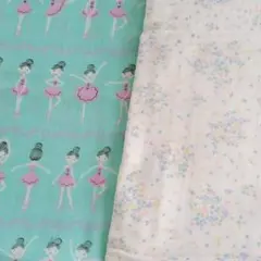 ダブルガーゼ まとめ売り ㉕ バレリーナ シンジカトウ グリーン ブルー系