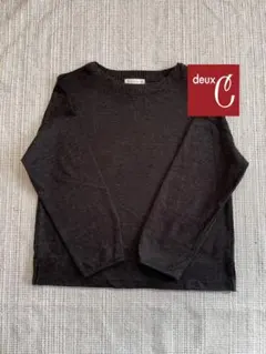 ドゥセーdeuxCデザインカットソー長袖ニット風カットソー