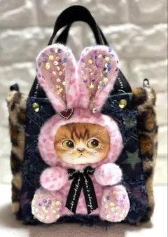 専用❤️コヤンイサムチョン 縫い付けぬいぐるみ付 ボア リボンにて