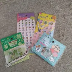 クレヨンしんちゃん　おはじきシール　他4シートセット