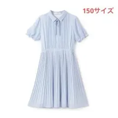 ポンポネット新品新作タグ付き衿つきプリーツシフォンワンピース150
