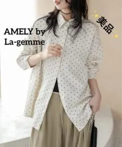 k117 ✨美品✨　AMELY by La-gemme ドットorハート柄シャツ