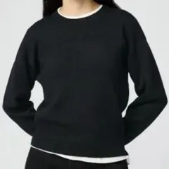 ユニクロ　ユニクロU ダブルフェイスクルーネックセーター XXL ブラック
