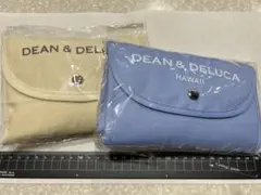 【新品2個】ディーン＆デルーカ ショッピングバッグ ライトブルー とナチュラル