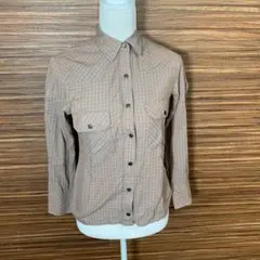 カルバンクライン シャツ Lサイズ相当 茶色 ブラウン チェック 長袖