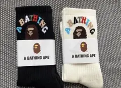 A BATHING APE BAPE ソックス ホワイト フリーサイズ Y-12