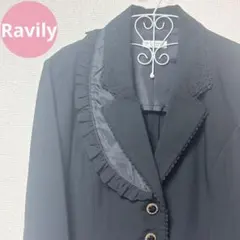 axes femme アクシーズファム テーラードジャケット フラワーレース 黒