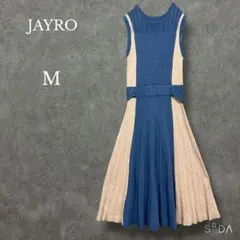 ジャイロ JAYRO【M】バイカラープリーツニットワンピース ウエストベルト