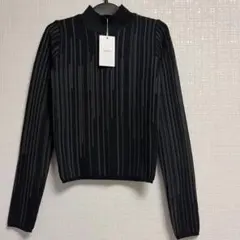 MURUA ムルーア グラデーションリブカラーニット　ブラック