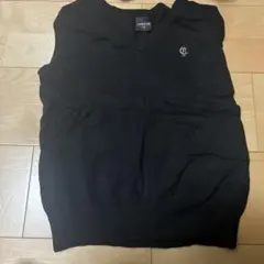 COMME CA ISM 黒 Vネックベスト 130