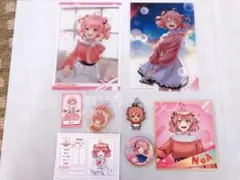 カラフルピーチ　のあ　8点セット　からぴち　サンリオコラボ　缶バッチキーホルダー