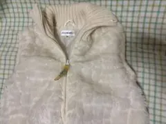 ホワイト　ファー ニット ベスト