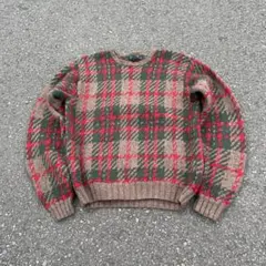 90s J.Crew チェック柄ニットセーター XL 巨人タグ