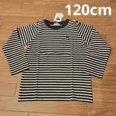 新品★タグ付き★ミキハウス★ダブルB★長袖Tシャツ 黒白ボーダー120cm
