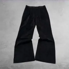00's archive フレアパンツ ベロア調 黒 光沢 グランジy2k