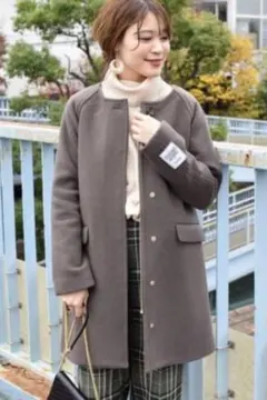 SHIPS ハミルトン2WAYノーカラーコート HAMILTON