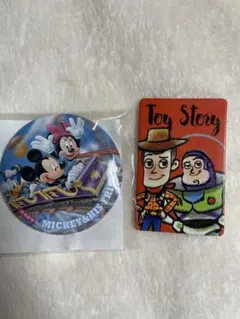 ミッキー、ミニー、ドナルドの缶バッジ＆トイ・ストーリー ピンバッジ